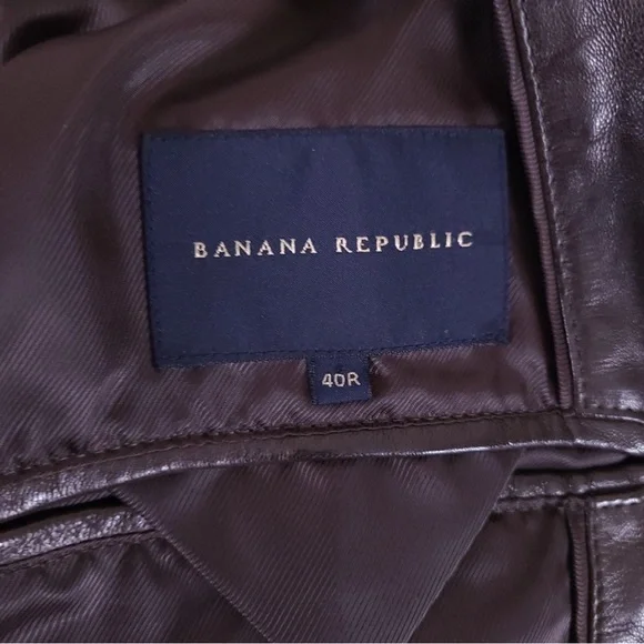 Banana Republic Brown Butter Soft Leather Blazer Jacket Size 40